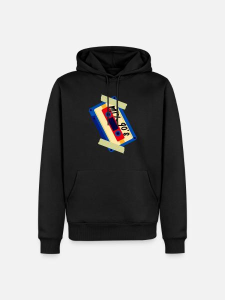 90's Mix Tape Cassette - Men’s Premium Organic Hoodie - black