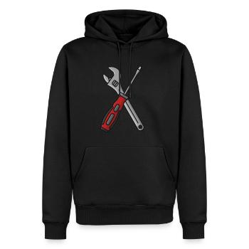 Tournevis à clé à outils - Sweat à capuche Premium bio Homme - noir - Devant - Nico (187cm)