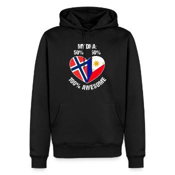 DNA Half Filipino Half Norwegian - Men’s Premium Organic Hoodie - black - Front - Nico (187cm)