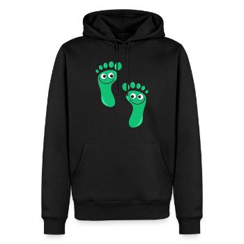 Happy Green Feet - Men’s Premium Organic Hoodie - black - Front - Nico (187cm)