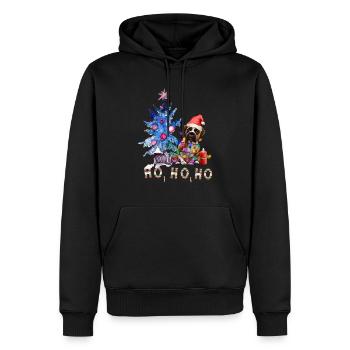 Weihnachtshund Boxer - Männer Premium Bio Hoodie - Schwarz - Vorne - Nico (187cm)