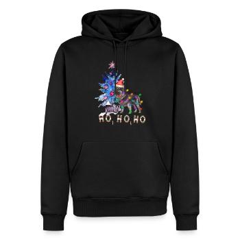 Weihnachtshund Schäferhund - Männer Premium Bio Hoodie - Schwarz - Vorne - Nico (187cm)