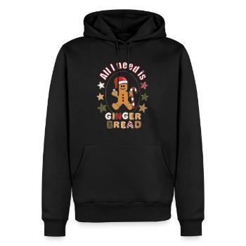 All I need is Gingerbread Gingerbread Man Christmas - Men’s Premium Organic Hoodie - black - Front - Nico (187cm)