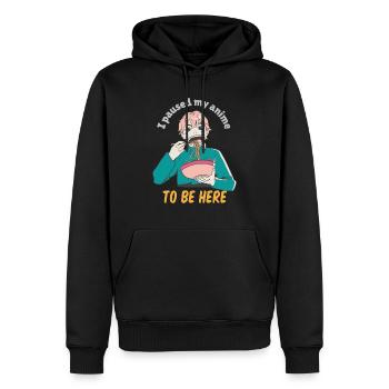 I Paused My Anime To Be Here Anime & Ramen Designs - Männer Premium Bio Hoodie - Schwarz - Vorne - Nico (187cm)