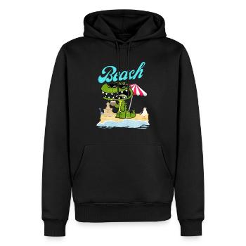 Crocodile on the beach enjoys the holiday - Men’s Premium Organic Hoodie - black - Front - Nico (187cm)