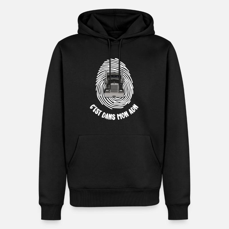 dans mon adn - Sweat à capuche Premium bio Homme - noir