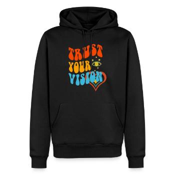 Trust Your Vision Heart - Männer Premium Bio Hoodie - Schwarz - Vorne - Nico (187cm)