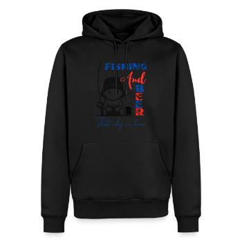 Fishing and Beer thats why i'm here. - Men’s Premium Organic Hoodie - black - Front - Nico (187cm)