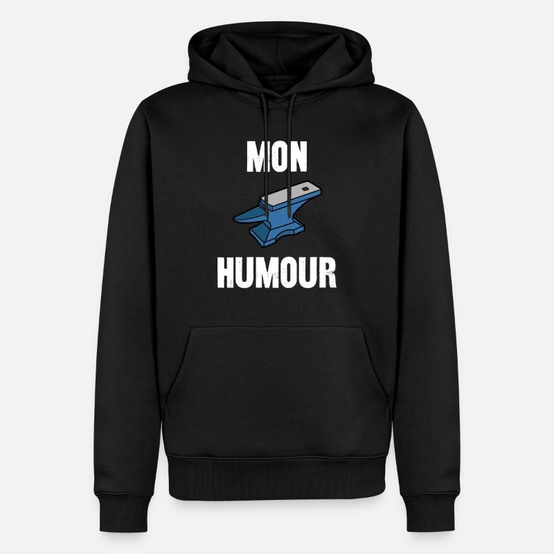mon humour - Sweat à capuche Premium bio Homme - noir