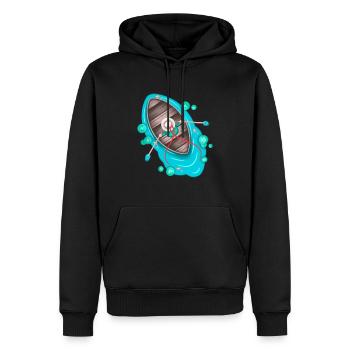 Boot - Männer Premium Bio Hoodie - Schwarz - Vorne - Nico (187cm)