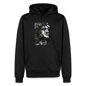 visage brisé d’une statue de marbre - Sweat à capuche Premium bio Homme - noir - Devant - Nico (187cm)