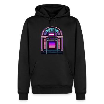 Jukebox / Automate musical / Rétro / années 50 - Sweat à capuche Premium bio Homme - noir - Devant - Nico (187cm)
