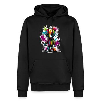 Poupée d’horreur / Halloween / Effrayant / Sombre - Sweat à capuche Premium bio Homme - noir - Devant - Nico (187cm)