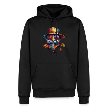 Vogelscheuche / Erntehelfer / Maisfeld / Feld - Männer Premium Bio Hoodie - Schwarz - Vorne - Nico (187cm)