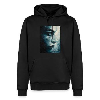 L’aspect clair - Sweat à capuche Premium bio Homme - noir - Devant - Nico (187cm)