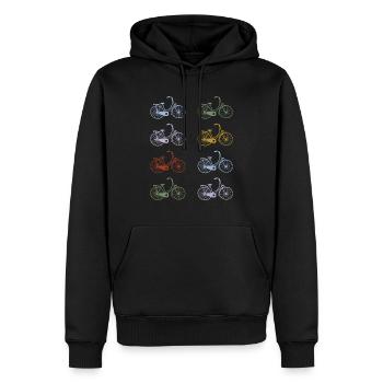 Vélos rétro peints à la main - Sweat à capuche Premium bio Homme - noir - Devant - Nico (187cm)