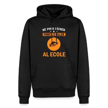 Born to Fish Humor Fisherman Vintage Retro Child - Men’s Premium Organic Hoodie - black - Front - Nico (187cm)