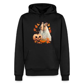 Halloween Capybara Cat Ghost Gift Idea - Men’s Premium Organic Hoodie - black - Front - Nico (187cm)
