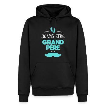 Je vais être grand père - Sweat à capuche Premium bio Homme - noir - Devant - Nico (187cm)