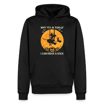 Halloween Katze Hexe - Männer Premium Bio Hoodie - Schwarz - Vorne - Nico (187cm)