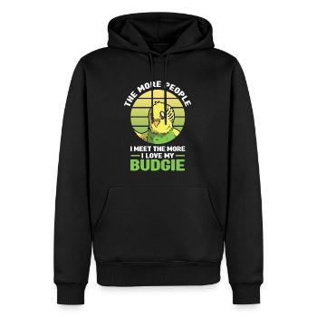Wellensittich | Haustier Vogel Lesen Buch Geschenk - Männer Premium Bio Hoodie - Schwarz - Vorne - Nico (187cm)