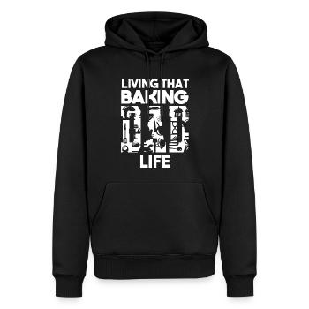 Living That Baking Dad Life Papa Baker - Men’s Premium Organic Hoodie - black - Front - Nico (187cm)