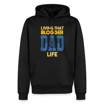Living That Blogger Dad Life Blogger Papa - Männer Premium Bio Hoodie - Schwarz - Vorne - Nico (187cm)