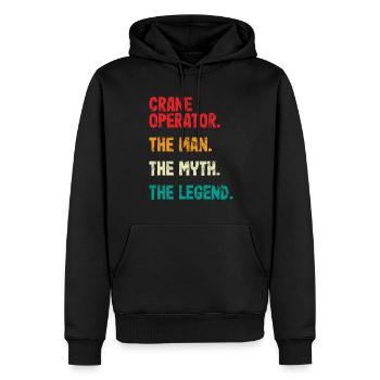 Kranfahrer mann mythos vatertag kran fahren - Männer Premium Bio Hoodie - Schwarz - Vorne - Nico (187cm)