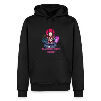 I'm a night shift zombie - Men’s Premium Organic Hoodie - black - Front - Nico (187cm)