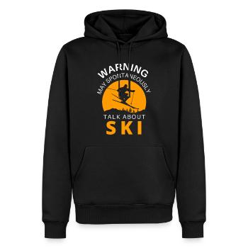 Ski. Ski Sports d’hiver - Sweat à capuche Premium bio Homme - noir - Devant - Nico (187cm)
