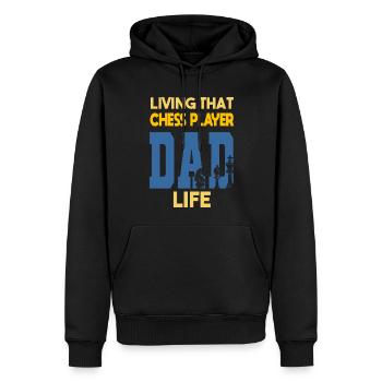 Living That Chess Player Dad Life Schach Papa - Männer Premium Bio Hoodie - Schwarz - Vorne - Nico (187cm)