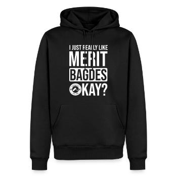 Pfadfinderleiter | Pfadfinder Scouting Geschenk - Männer Premium Bio Hoodie - Schwarz - Vorne - Nico (187cm)