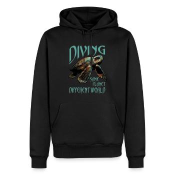 Diving Diver - Men’s Premium Organic Hoodie - black - Front - Nico (187cm)