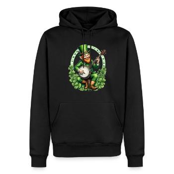 Leprechaun Banjo Player I Irish Music I St. - Männer Premium Bio Hoodie - Schwarz - Vorne - Nico (187cm)