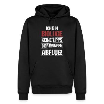 I'm a biologist - bring beer and take off - Men’s Premium Organic Hoodie - black - Front - Nico (187cm)