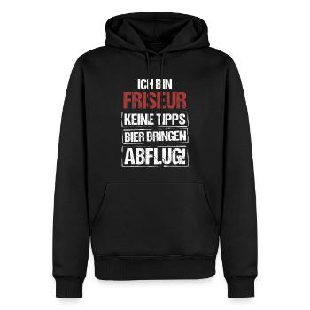 Je suis coiffeur - apportez de la bière et partez - Sweat à capuche Premium bio Homme - noir - Devant - Nico (187cm)