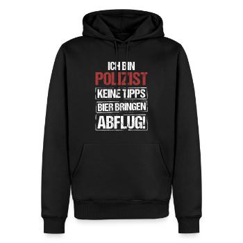 Je suis policier - apportez de la bière et partez - Sweat à capuche Premium bio Homme - noir - Devant - Nico (187cm)