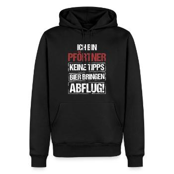 I'm a doorman - bring beer and take off - Men’s Premium Organic Hoodie - black - Front - Nico (187cm)