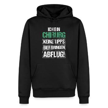 I'm a surgeon - bring beer and take off - Men’s Premium Organic Hoodie - black - Front - Nico (187cm)