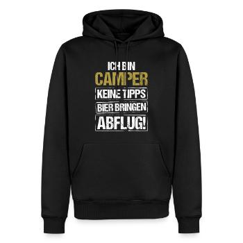 Je suis un campeur - apporte de la bière et décolle - Sweat à capuche Premium bio Homme - noir - Devant - Nico (187cm)