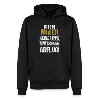 Je suis peintre - apporte de la bière et décolle - Sweat à capuche Premium bio Homme - noir - Devant - Nico (187cm)