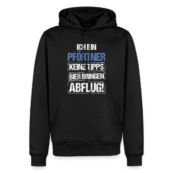 I'm a doorman - bring beer and take off - Men’s Premium Organic Hoodie - black - Front - Nico (187cm)