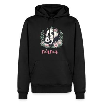 Panda Lover I Maman Panda Et Cub Fête Des Mères - Sweat à capuche Premium bio Homme - noir - Devant - Nico (187cm)