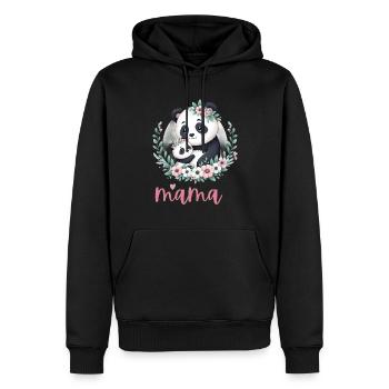Panda Lover I Maman Panda Et Cub Fête Des Mères - Sweat à capuche Premium bio Homme - noir - Devant - Nico (187cm)