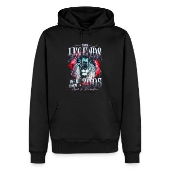 Des légendes sont nées en 2005 - Sweat à capuche Premium bio Homme - noir - Devant - Nico (187cm)