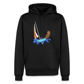 Voilier Voilier Sailor - Sweat à capuche Premium bio Homme - noir - Devant - Nico (187cm)
