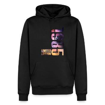 1985 Vintage Born Edition Limitée - Sweat à capuche Premium bio Homme - noir - Devant - Nico (187cm)
