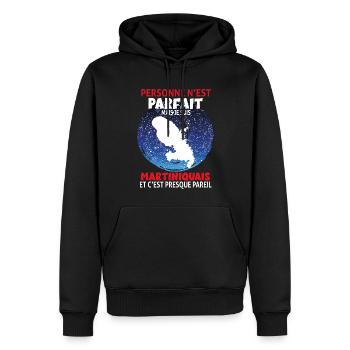 Le Martiniquais Parfait Existe Humour Martinique - Sweat à capuche Premium bio Homme - noir - Devant - Nico (187cm)