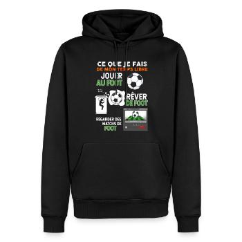 Football Cadeau Foot Homme Papa Et Fils - Sweat à capuche Premium bio Homme - noir - Devant - Nico (187cm)
