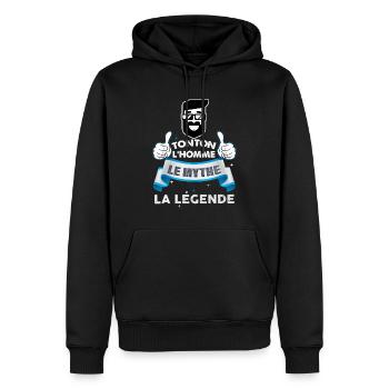 Dein Bart der Mann der Mythos die Legende - Männer Premium Bio Hoodie - Schwarz - Vorne - Nico (187cm)